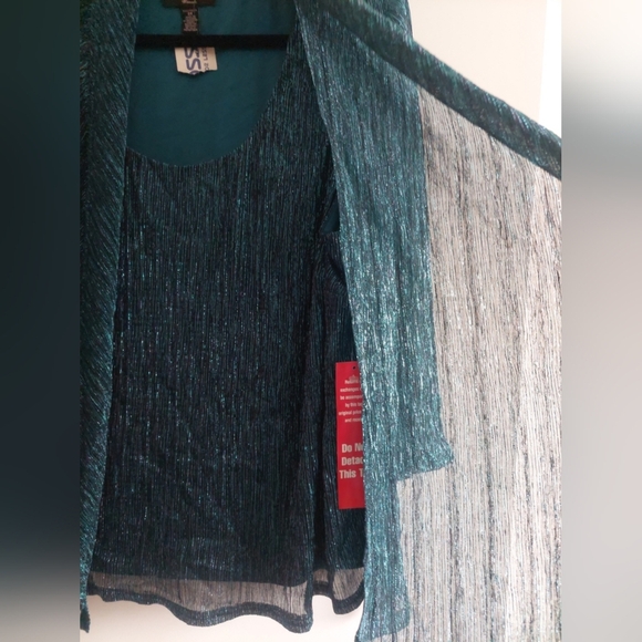 R&M Richards Metallic 2 piece drapey Cardigan & top blouse New sz 2X - Picture 8 of 9